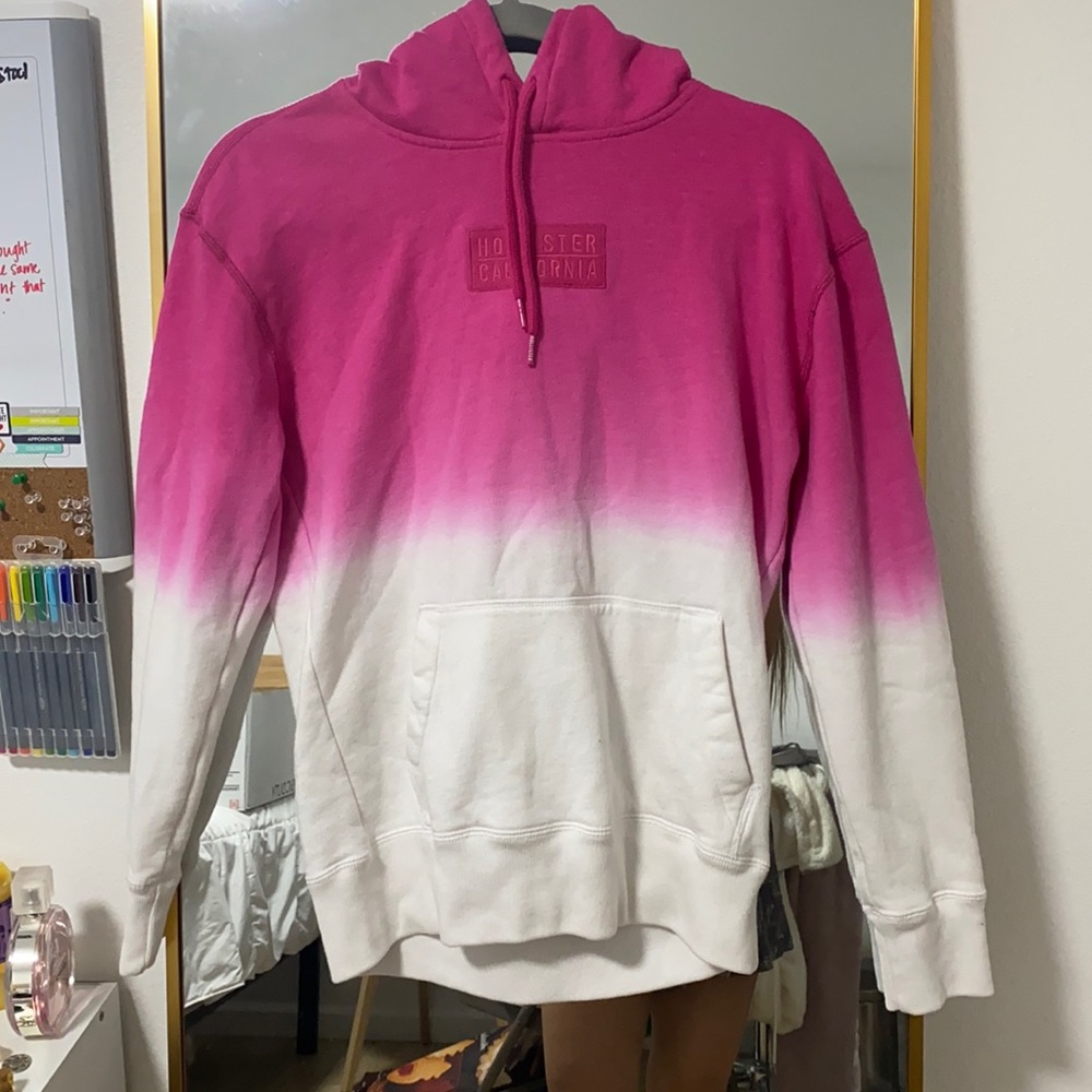 Men's XS Hollister White-Pink Hoodie